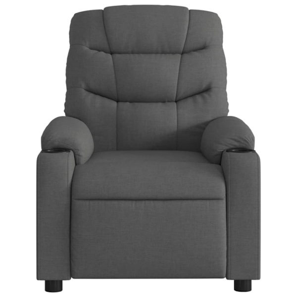 Massagefåtölj mörkgrå tyg