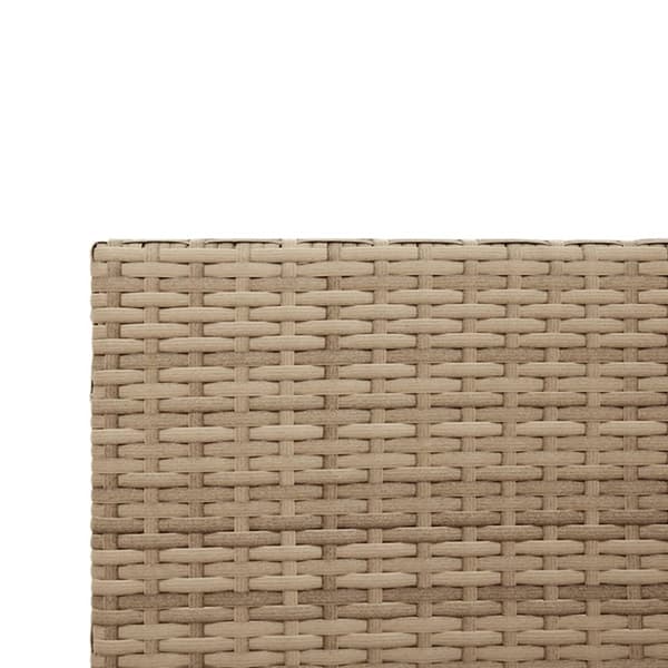 Trädgårdssoffa med bord och dynor L-formad beige konstrotting