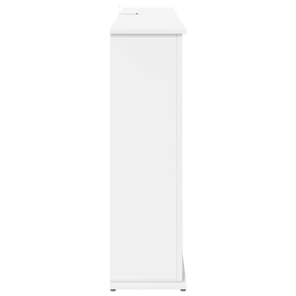 Eldstad med LED-slinga Vit 130 x 20 x 69,5 cm Konstruerat trä