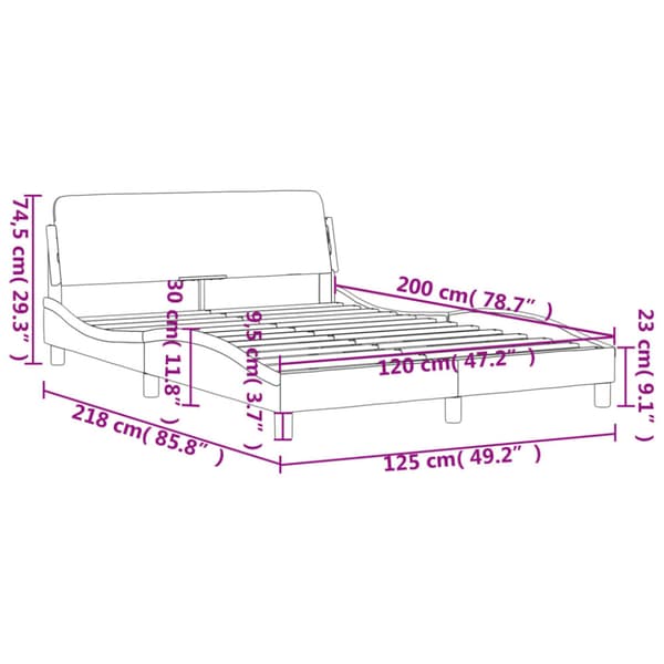 Bed Frame "Dover" Black 120x200 cm Velvet