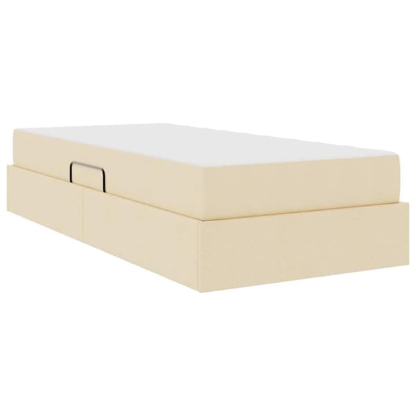 Förvaringssäng med madrass Kräm 100 x 200 cm Polyester