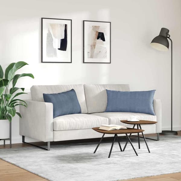 Sofakuddar 2 pcs Blå 80 x 40 cm Kordread tyg