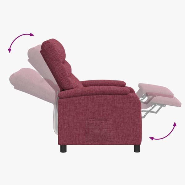 Recliner Vinröd Tyg