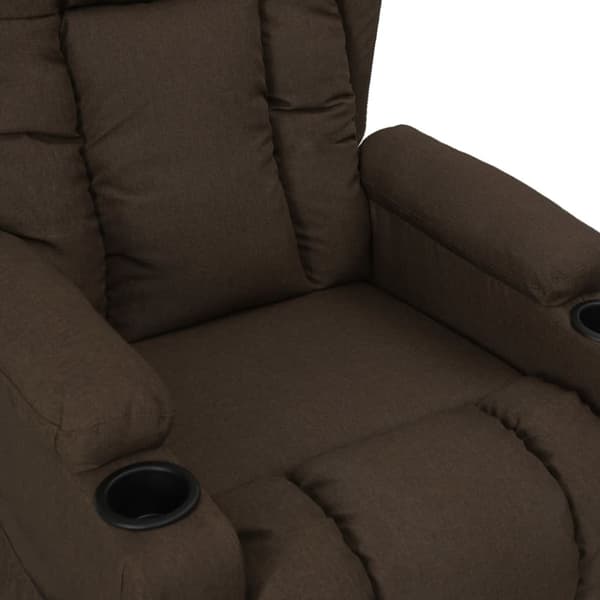 Reclinerfåtölj mörkbrun tyg