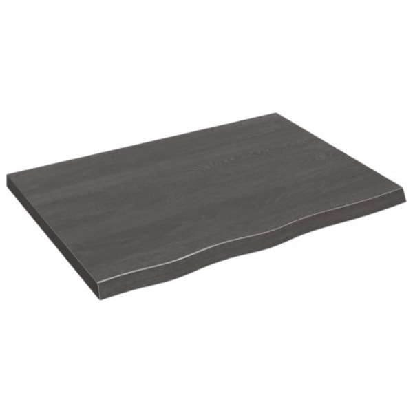 Vägghylla mörkbrun 80x60x(2-4) cm behandlad massiv ek