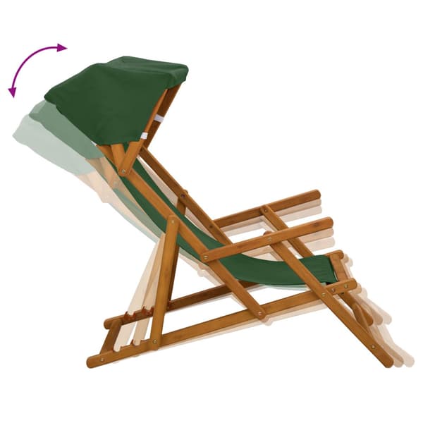Deck Chair 2 st 3 Position Massiv Eukalyptus Trä Grön