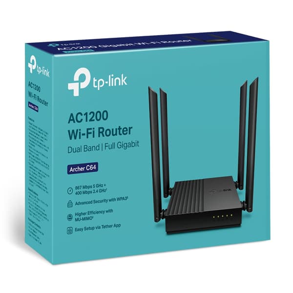 TP-Link Archer C64 V1 - trådlös router - Wi-Fi 5 - skrivbordsmodell