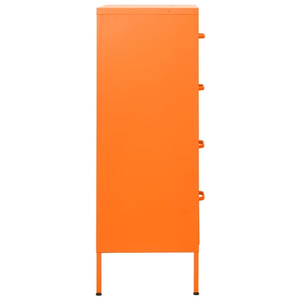 Byrå orange 80x35x101,5 cm stål