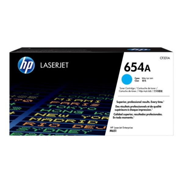 HP 654A - cyan - original - LaserJet - tonerkassett (CF331A)
