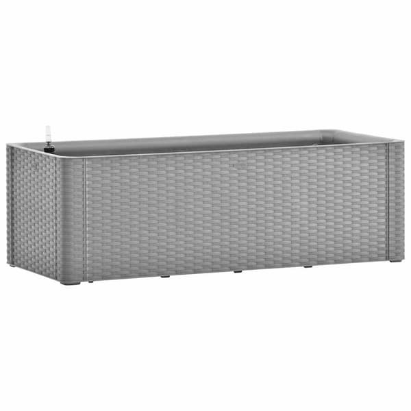 Upphöjd odlingslåda med självbevattning grå 100x43x33 cm