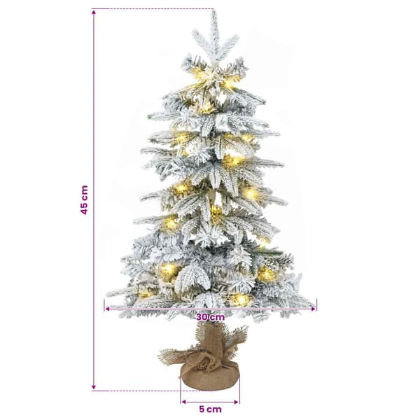 Mini julgran 45 cm 25 LED-lampor Varmvit PVC och PE