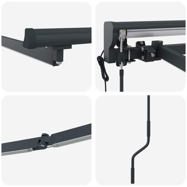 Elmarkisram med LED-lampor Antracit 2,5 x 2 m Aluminium