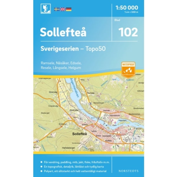 102 Sollefteå Sverigeserien Topo50 : Skala 1:50 000