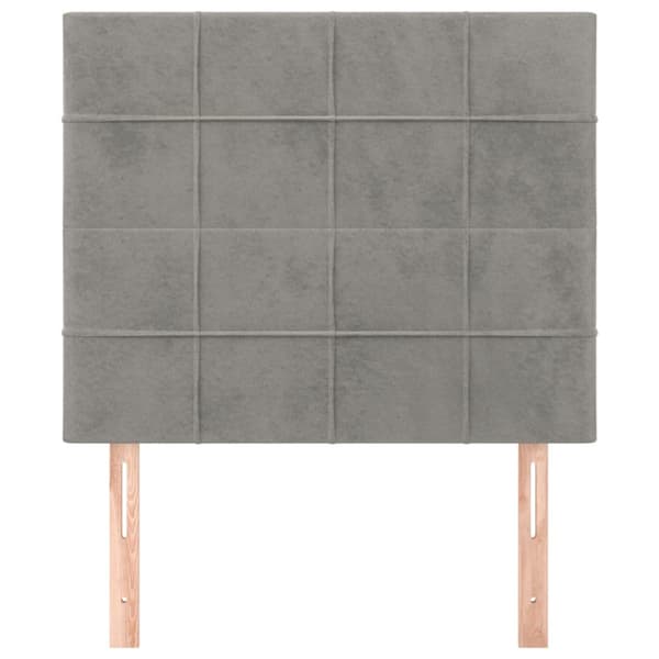 Sänggavel ljusgrå 80x5x118/128 cm sammet