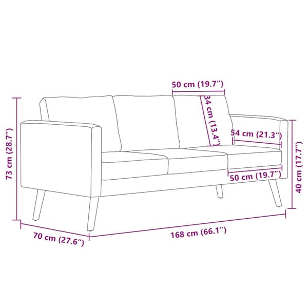 Soffa 3-sits tyg mörkgrå