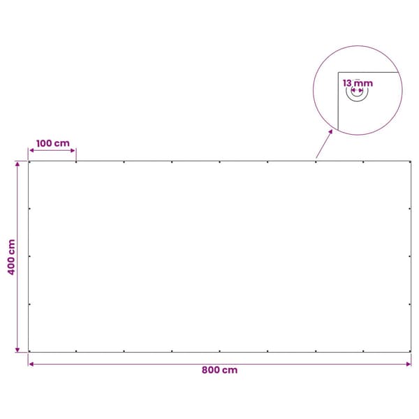 Tarpaulin med öglor Grön 4 x 8 m 90 gsm PE