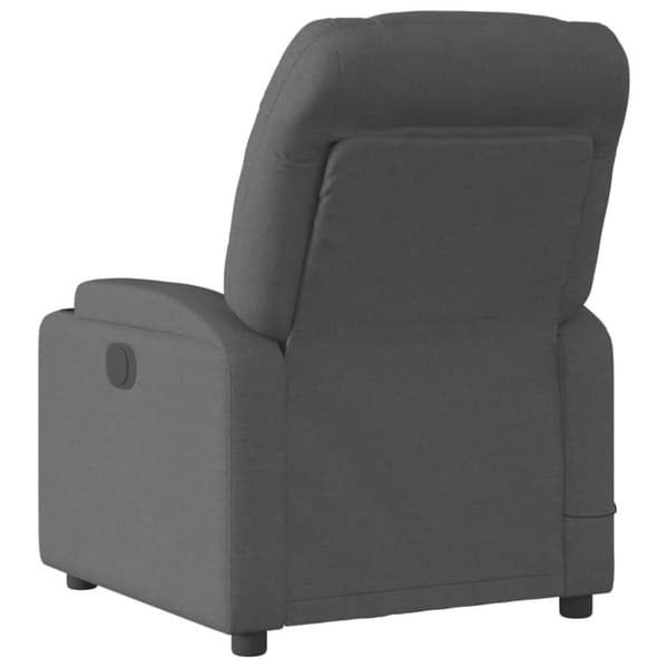 Massagefåtölj mörkgrå tyg