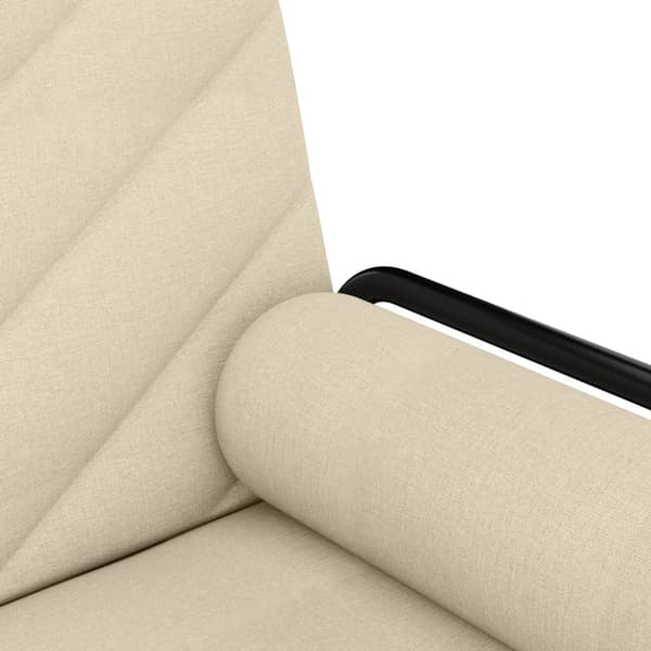 Bäddsoffa med armstöd gräddvit tyg