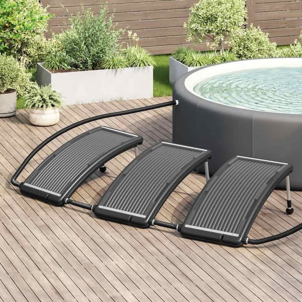 Välvd solpanel för pool 3 st 110x65 cm