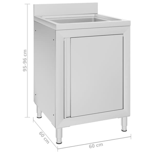 Diskho för storkök 60x60x96 cm rostfritt stål