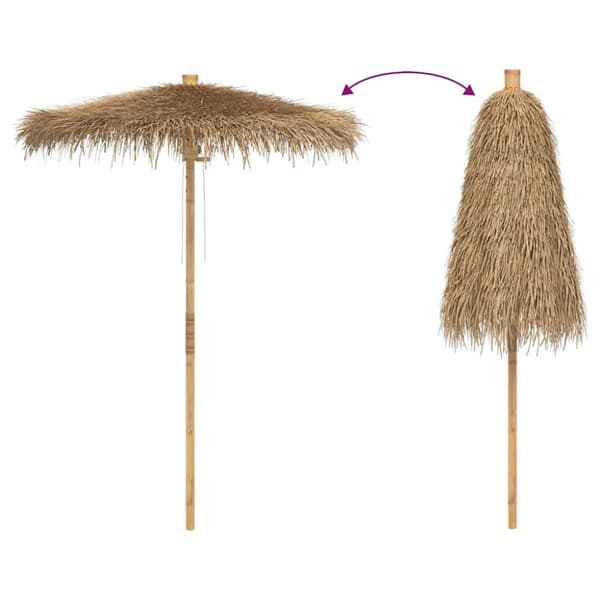 Tikiparasoll med bananbladstak 180 cm bambu