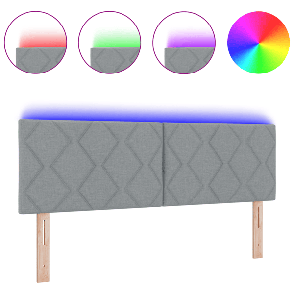 LED huvuddyna Ljusgrå 144 cm tyg
