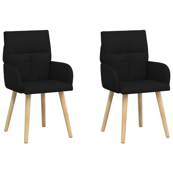 Matstolar 2 pcs Tyg Svart 60 x 56 x 96 cm