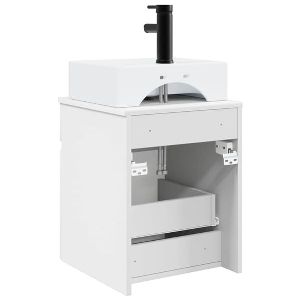 Väggmonterad Handfat Vanity Vit högglans 39 x 41 x 62,5 cm