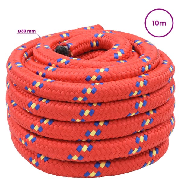 Mångsidigt bruksrep 30 mm 10 m Röd PP 5400 kg Maxbelastning