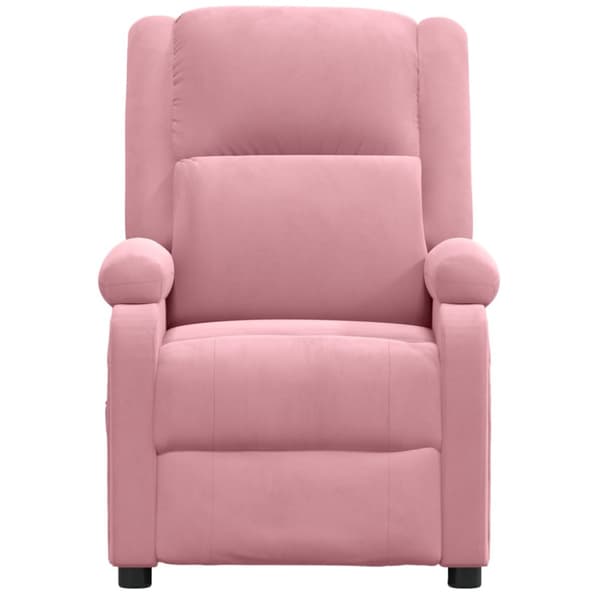 Elektrisk massagefåtölj rosa sammet