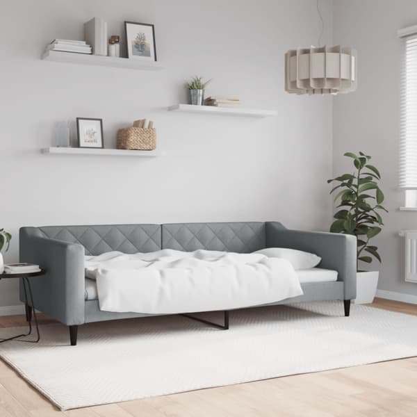 Dagbädd ljusgrå 100x200 cm tyg