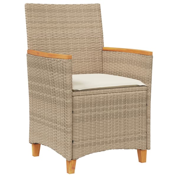 Trädgårdsmöbelset 5 pcs Beige konstrotting