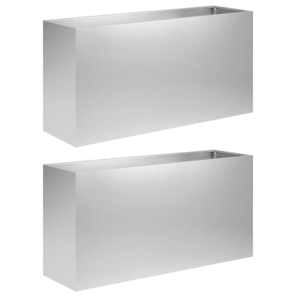 Trädgårdsplanterare 2 st Silver 100 x 30 x 40 cm