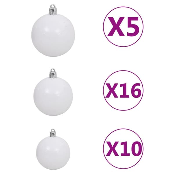 Belyst plastgran med kulor silver 210 cm PET