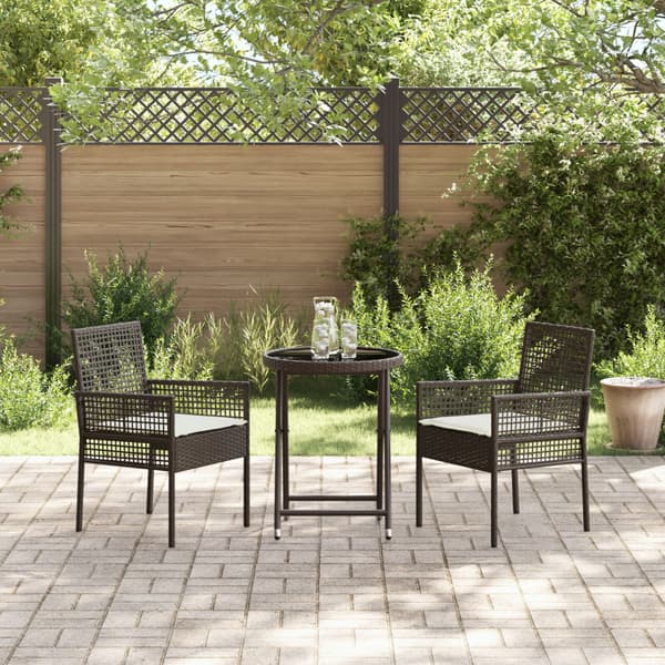 Trädgårds Bistro Set 3 pcs Brun konstrotting