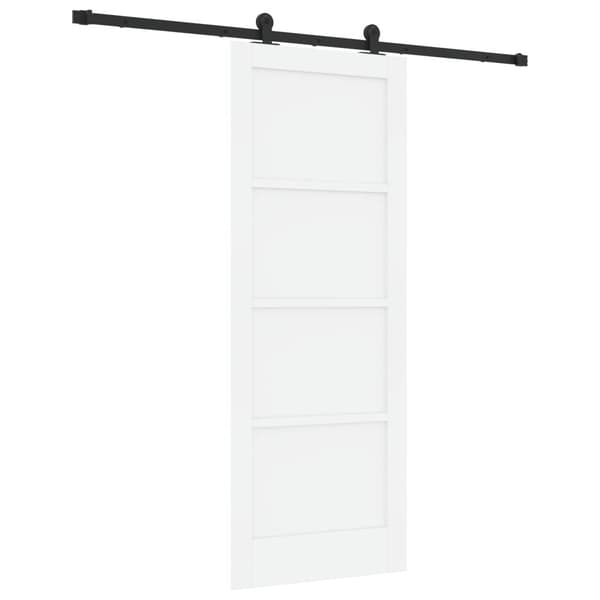 Skjutdörr 78 x 202 cm Konstruerat trä Vit och svart