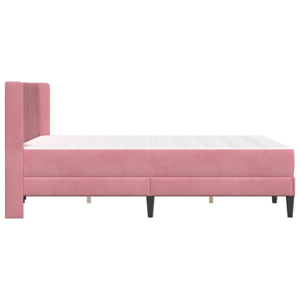 Sängram med madrass Rosa 120 x 190 cm Sammet