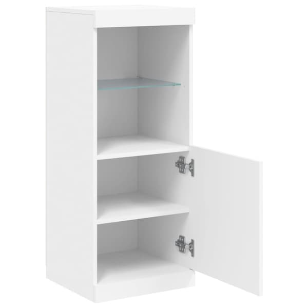 Skänk med LED-belysning vit 41x37x100 cm