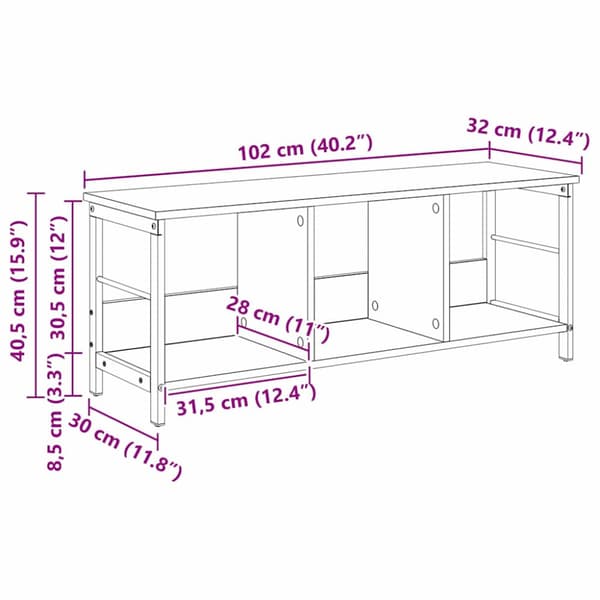 Hyllsystem Artisan Ek 102 x 32 x 40,5 cm Konstruerat trä