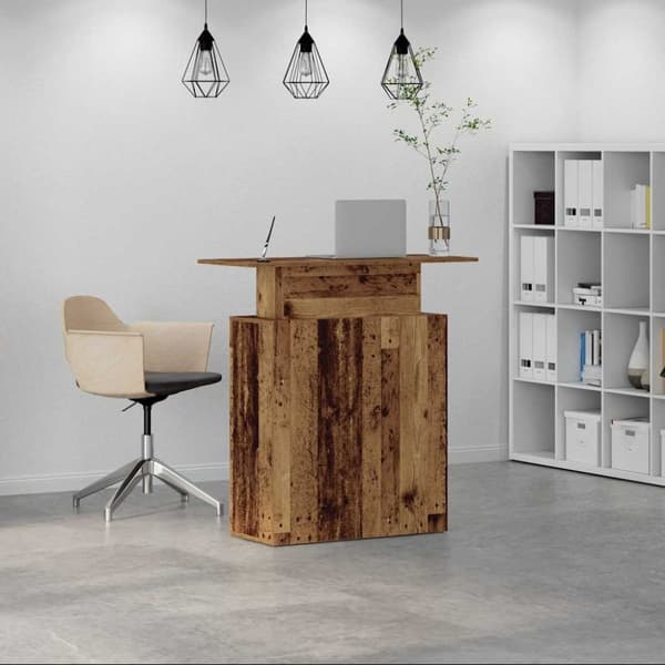 Receptionsdisk åldrat trä 100x40x104 cm konstruerat trä