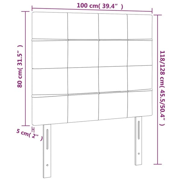 Sänggavel rosa 100x5x118/128 cm sammet