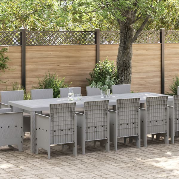 Trädgårdsmöbelset 13 st Ljusgrå Poly rattan