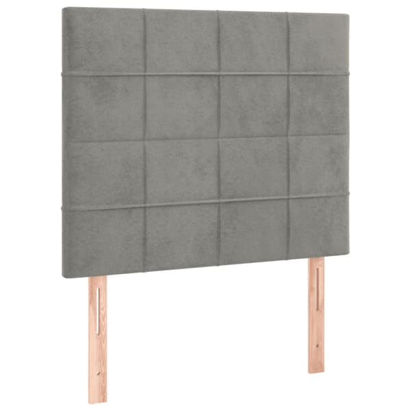 Ramsäng med madrass ljusgrå 90x200 cm sammet
