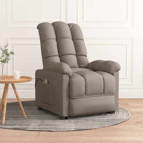 Elektrisk massagefåtölj taupe tyg