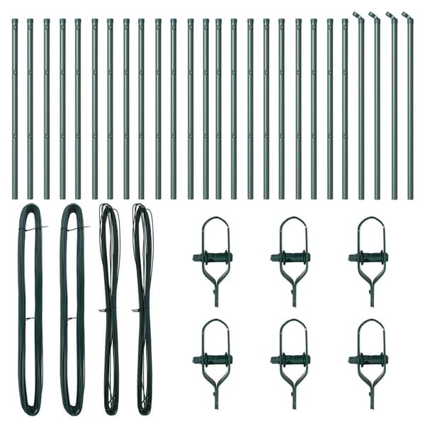 Stängselstolpe 26 pcs Grön 3,2 x 3,2 x 80 cm