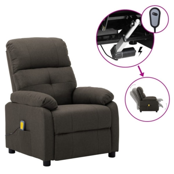 Elektrisk massagefåtölj taupe tyg
