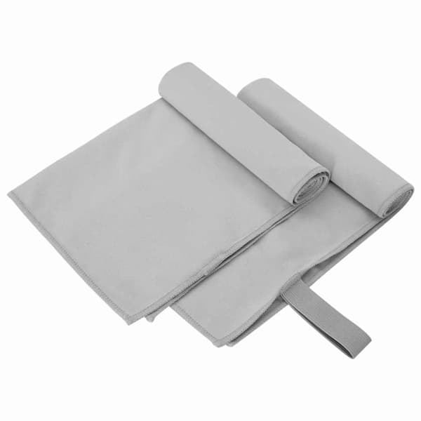 Sporthanddukar 2 pcs Grå 50 x 30 cm Polyester och polyamid