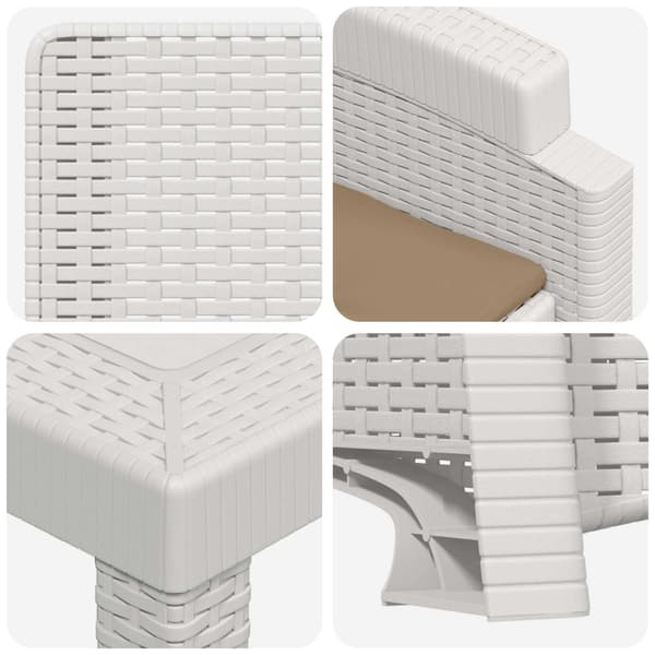 Trädgårdsmöbelset 5 st Vit och taupe PP