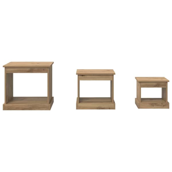 Kaffeebord 3 pcs Artisan Ek Konstruerat trä