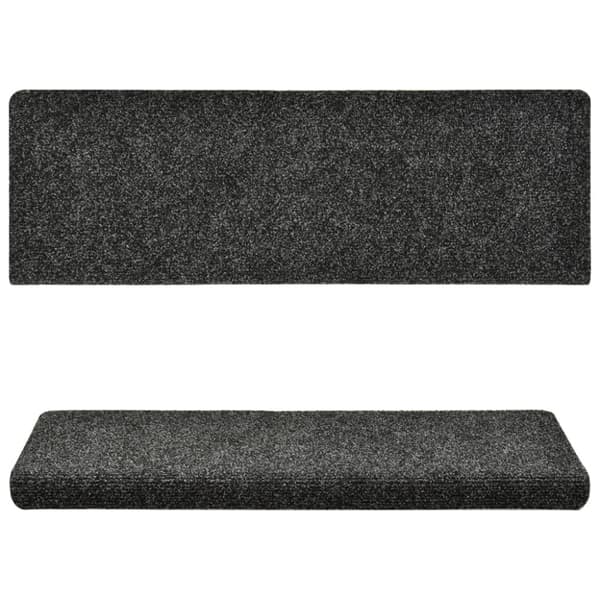 Trappmattor självhäftande 5 st 65x21x4 cm mörkgrå rektangulär kant